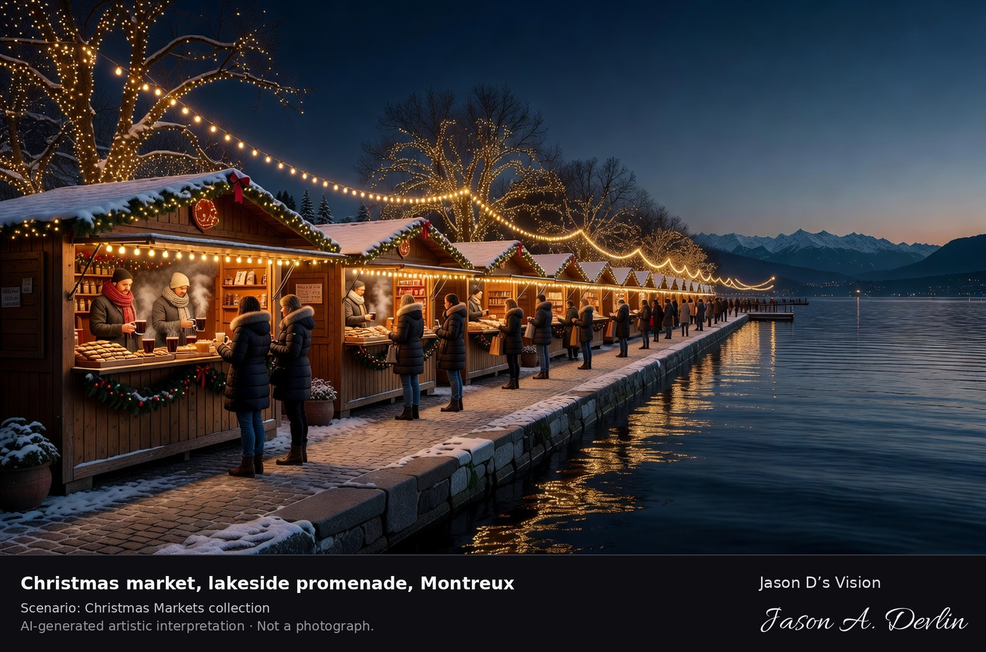 Christmas market, lakeside promenade, Montreux